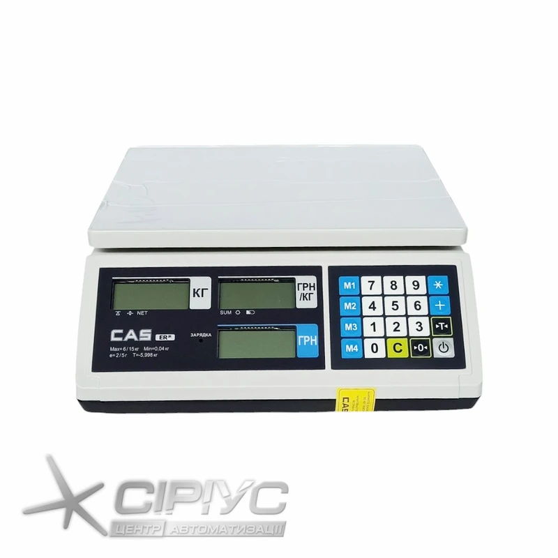 Весы торговые CAS ER JR CB без стойки с жидкокристаллическим дисплеем