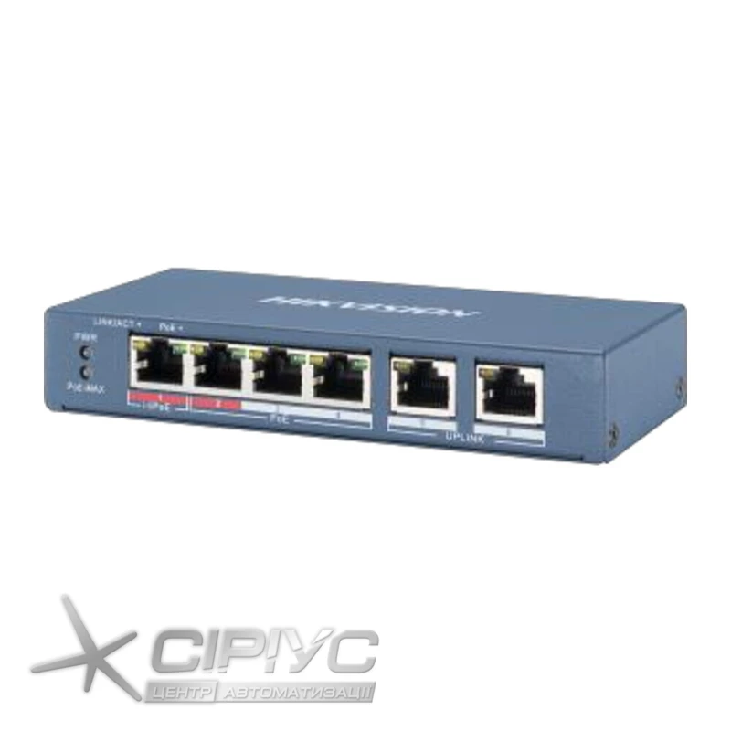 Коммутатор PoE Hikvision DS-3E0106HP-E