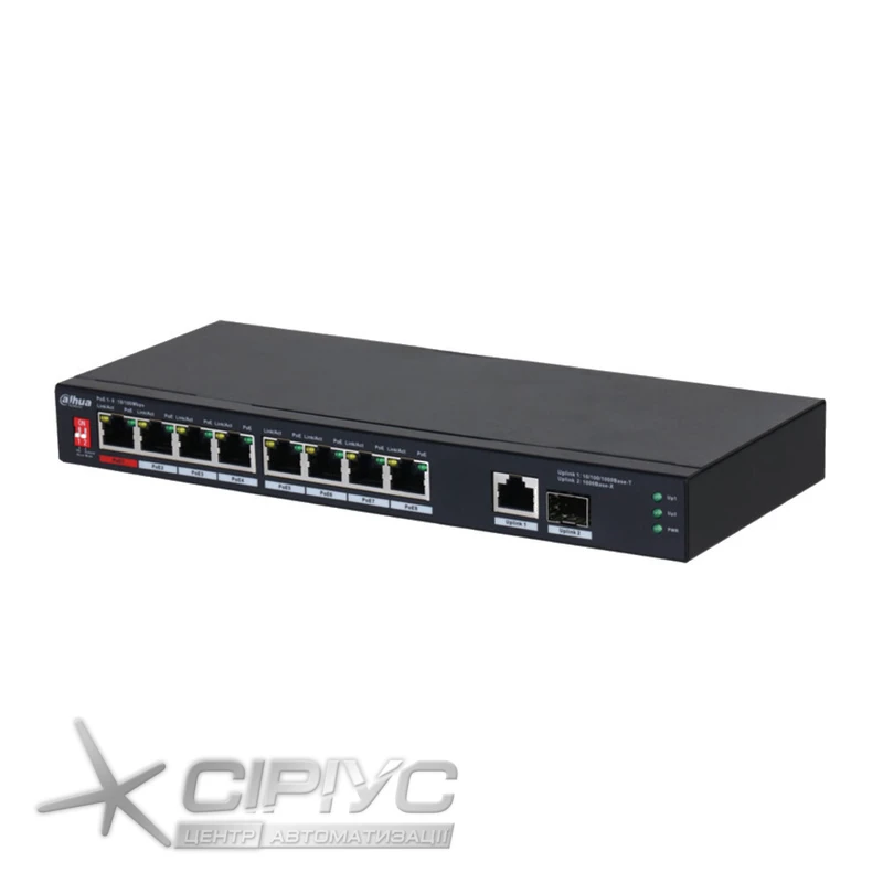 Коммутатор PoE Dahua DH-PFS3110-8ET1GT1GF-96