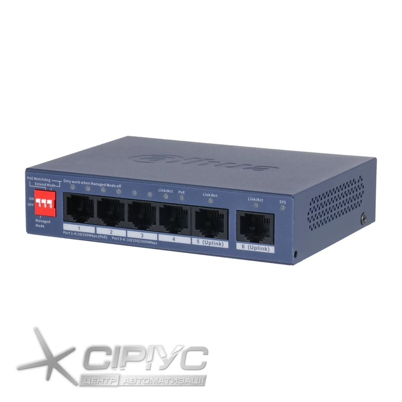 Коммутатор PoE Dahua DH-CS4006-4ET2GT-36
