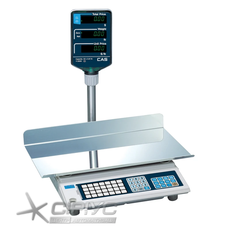 Весы торговые CAS AP-EX LT (с расширенными клавиатурой и платформой)